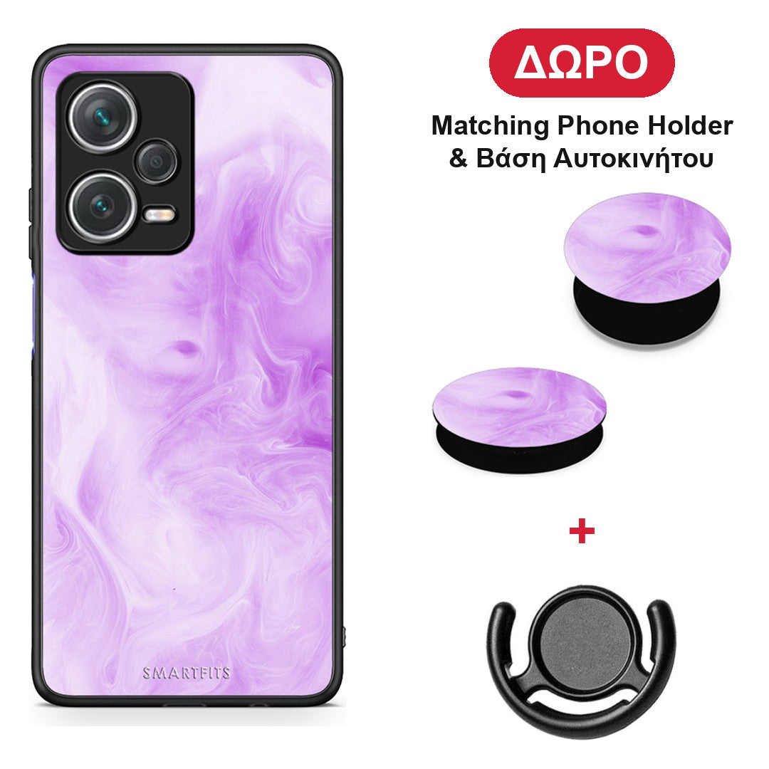 Watercolor Lavender - Xiaomi Redmi Note 12 Pro+ / 12 Pro Discovery θήκη + Δώρο Phone Holder & Βάση Αυτοκινήτου