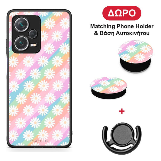 White Daisies - Xiaomi Redmi Note 12 Pro+ / 12 Pro Discovery θήκη + Δώρο Phone Holder & Βάση Αυτοκινήτου