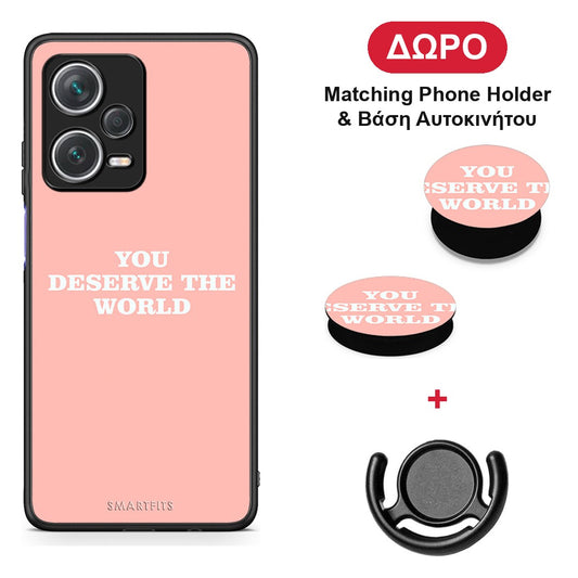 You Deserve The World - Xiaomi Redmi Note 12 Pro+ / 12 Pro Discovery θήκη + Δώρο Phone Holder & Βάση Αυτοκινήτου