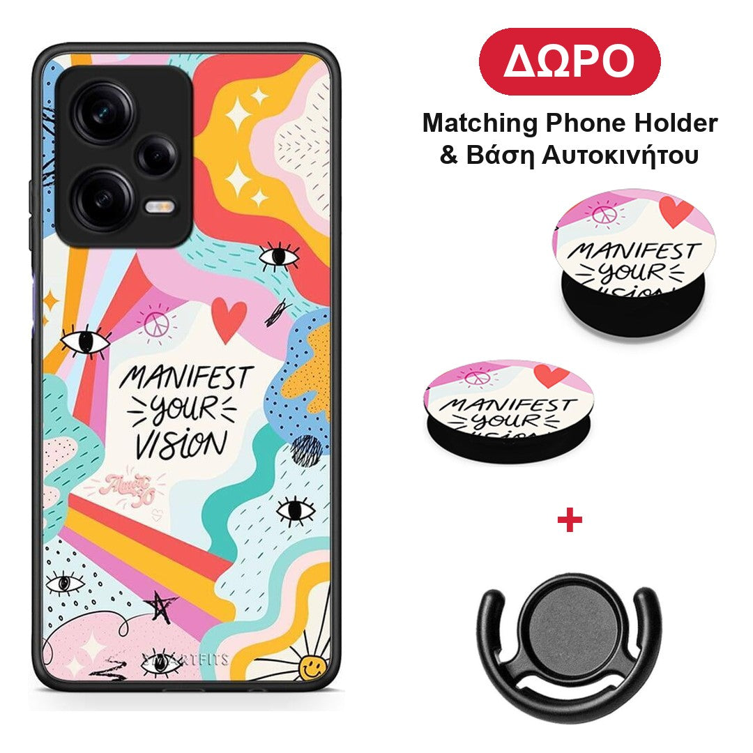 Manifest Your Vision - Xiaomi Redmi Note 12 Pro 5G θήκη + Δώρο Phone Holder & Βάση Αυτοκινήτου
