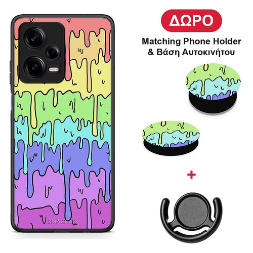 Melting Rainbow - Xiaomi Redmi Note 12 Pro 5G θήκη + Δώρο Phone Holder & Βάση Αυτοκινήτου