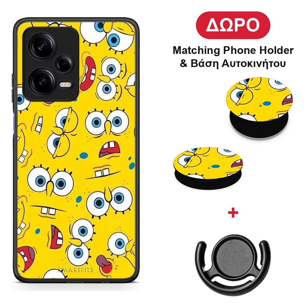 PopArt Sponge - Xiaomi Redmi Note 12 Pro 5G θήκη + Δώρο Phone Holder & Βάση Αυτοκινήτου