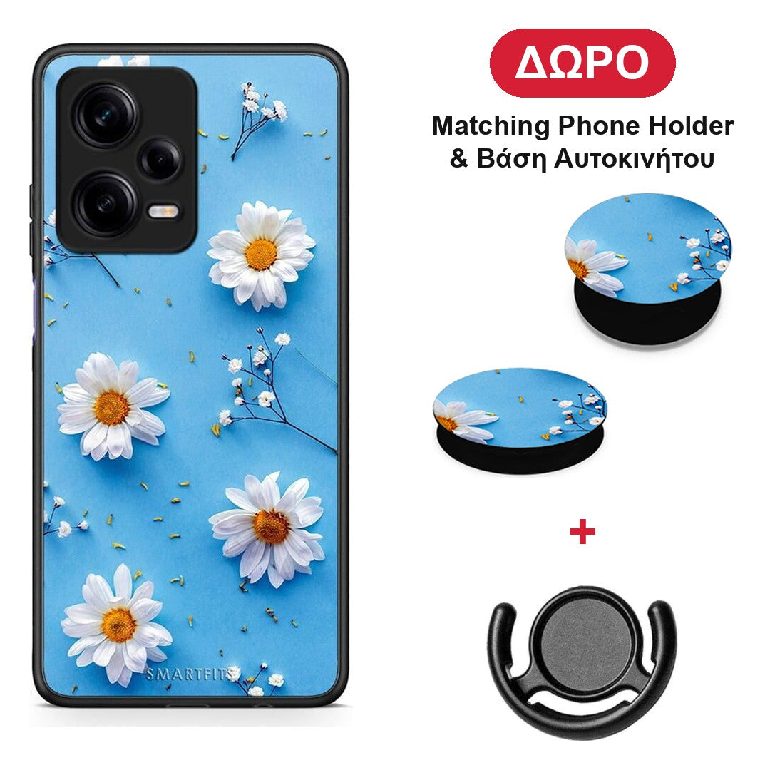 Real Daisies - Xiaomi Redmi Note 12 Pro 5G θήκη + Δώρο Phone Holder & Βάση Αυτοκινήτου