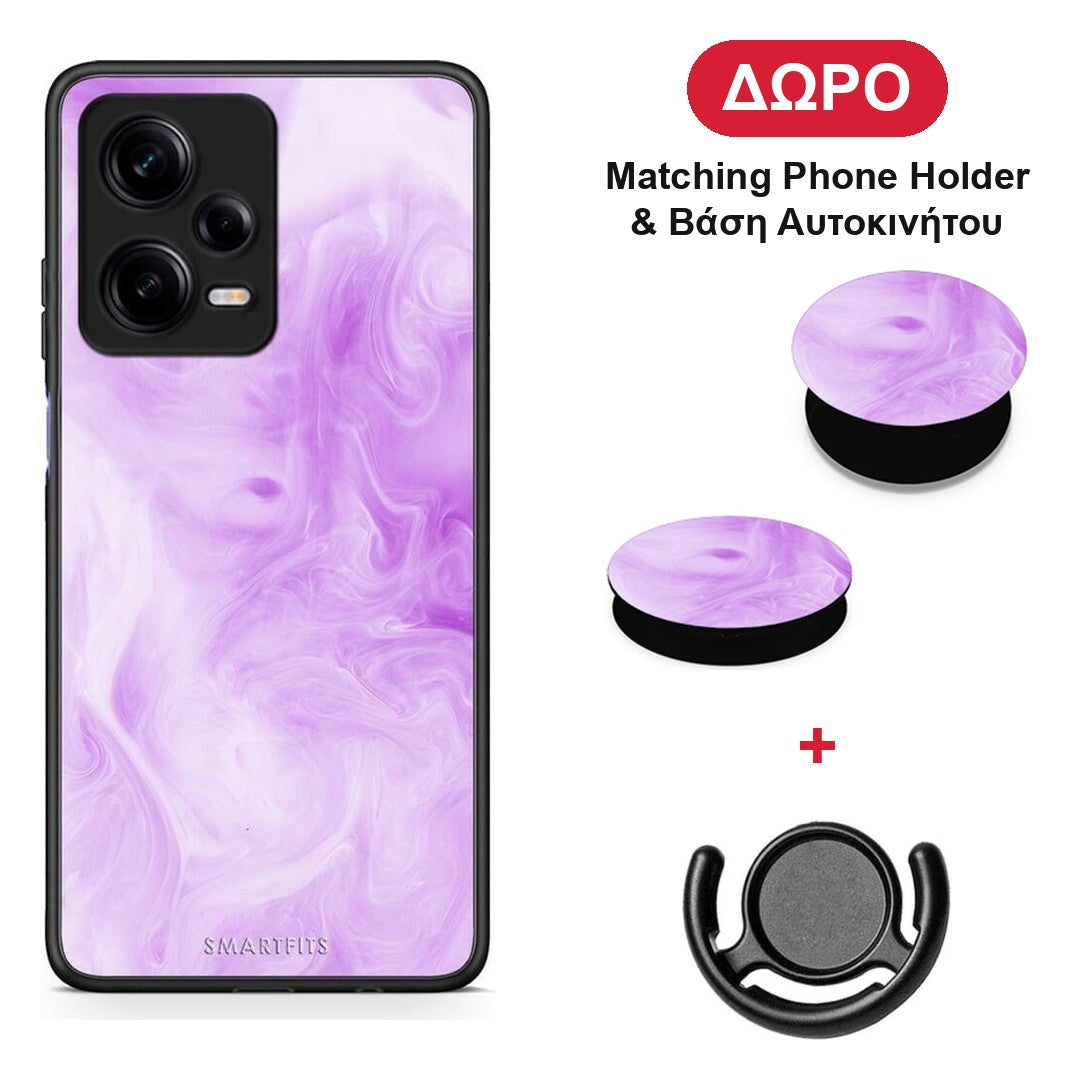 Watercolor Lavender - Xiaomi Redmi Note 12 Pro 5G θήκη + Δώρο Phone Holder & Βάση Αυτοκινήτου