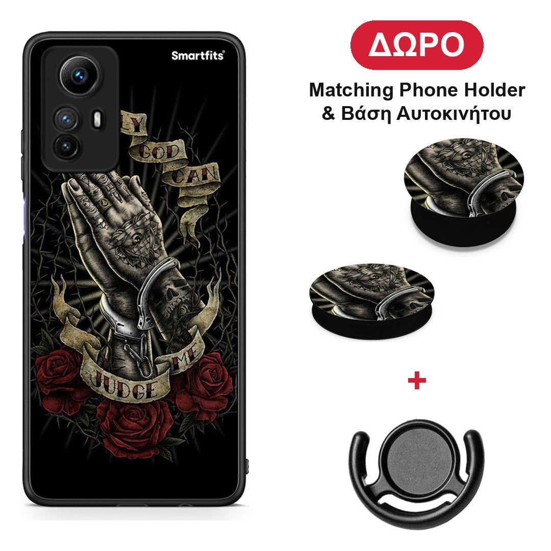 Judge By God - Xiaomi Redmi Note 12S θήκη + Δώρο Phone Holder & Βάση Αυτοκινήτου