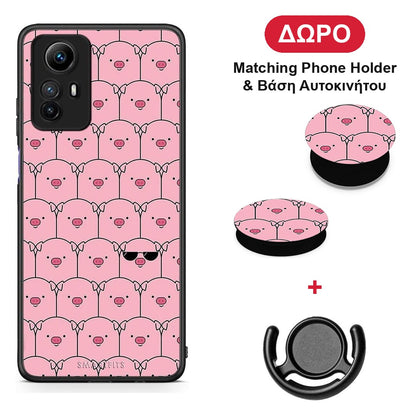 Pig Glasses - Xiaomi Redmi Note 12S θήκη + Δώρο Phone Holder & Βάση Αυτοκινήτου