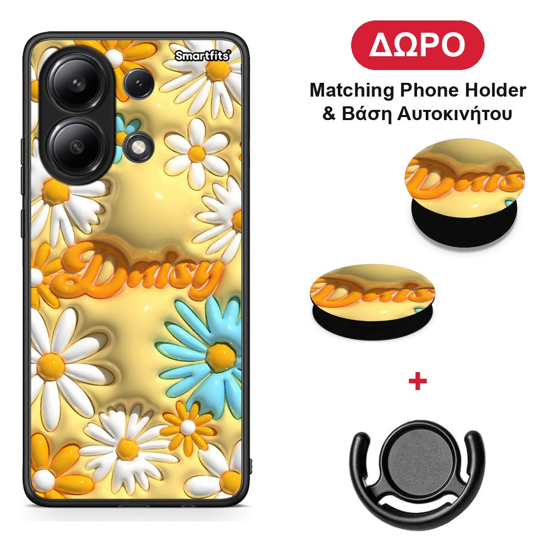 Bubble Daisies - Xiaomi Redmi Note 13 4G θήκη + Δώρο Phone Holder & Βάση Αυτοκινήτου