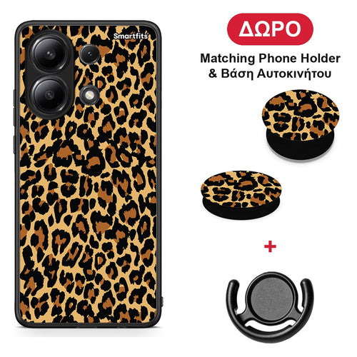 Animal Leopard - Xiaomi Redmi Note 13 4G θήκη + Δώρο Phone Holder & Βάση Αυτοκινήτου