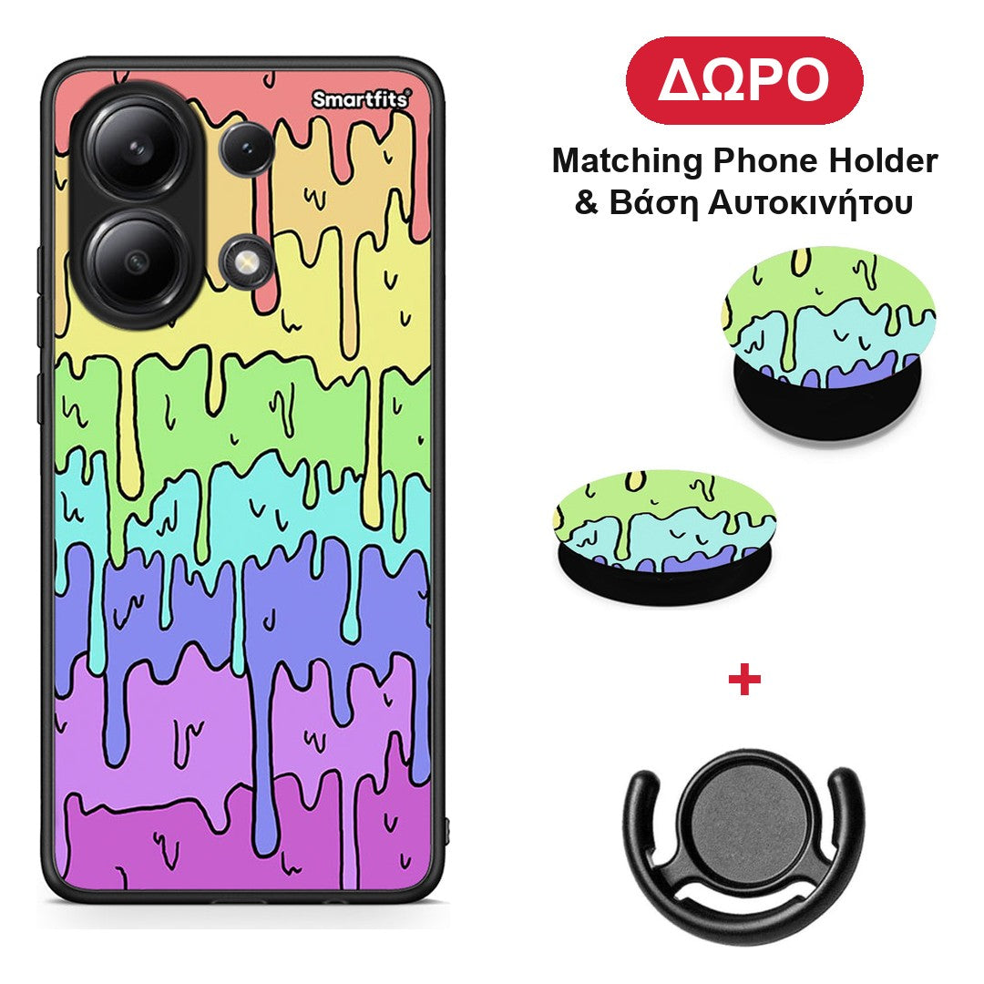 Melting Rainbow - Xiaomi Redmi Note 13 4G θήκη + Δώρο Phone Holder & Βάση Αυτοκινήτου