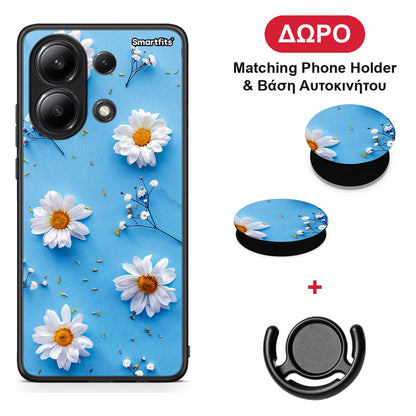 Real Daisies - Xiaomi Redmi Note 13 4G θήκη + Δώρο Phone Holder & Βάση Αυτοκινήτου