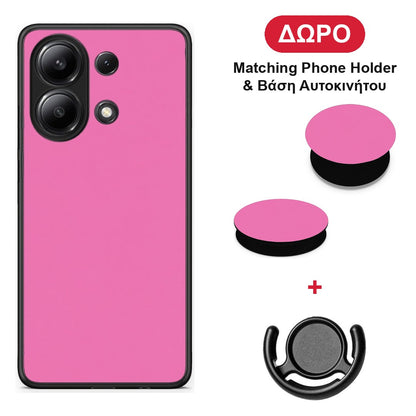 Rose Pink - Xiaomi Redmi Note 13 4G θήκη + Δώρο Phone Holder & Βάση Αυτοκινήτου