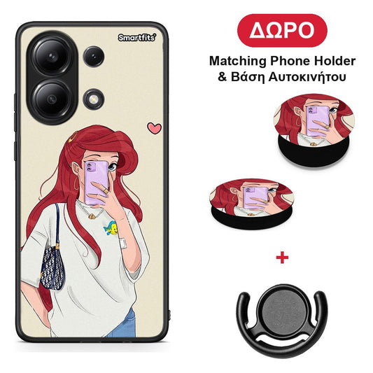 Walking Mermaid - Xiaomi Redmi Note 13 4G θήκη + Δώρο Phone Holder & Βάση Αυτοκινήτου