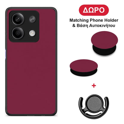 Burgundy - Xiaomi Redmi Note 13 5G θήκη + Δώρο Phone Holder & Βάση Αυτοκινήτου