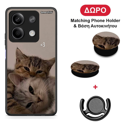 Cats In Love - Xiaomi Redmi Note 13 5G θήκη + Δώρο Phone Holder & Βάση Αυτοκινήτου