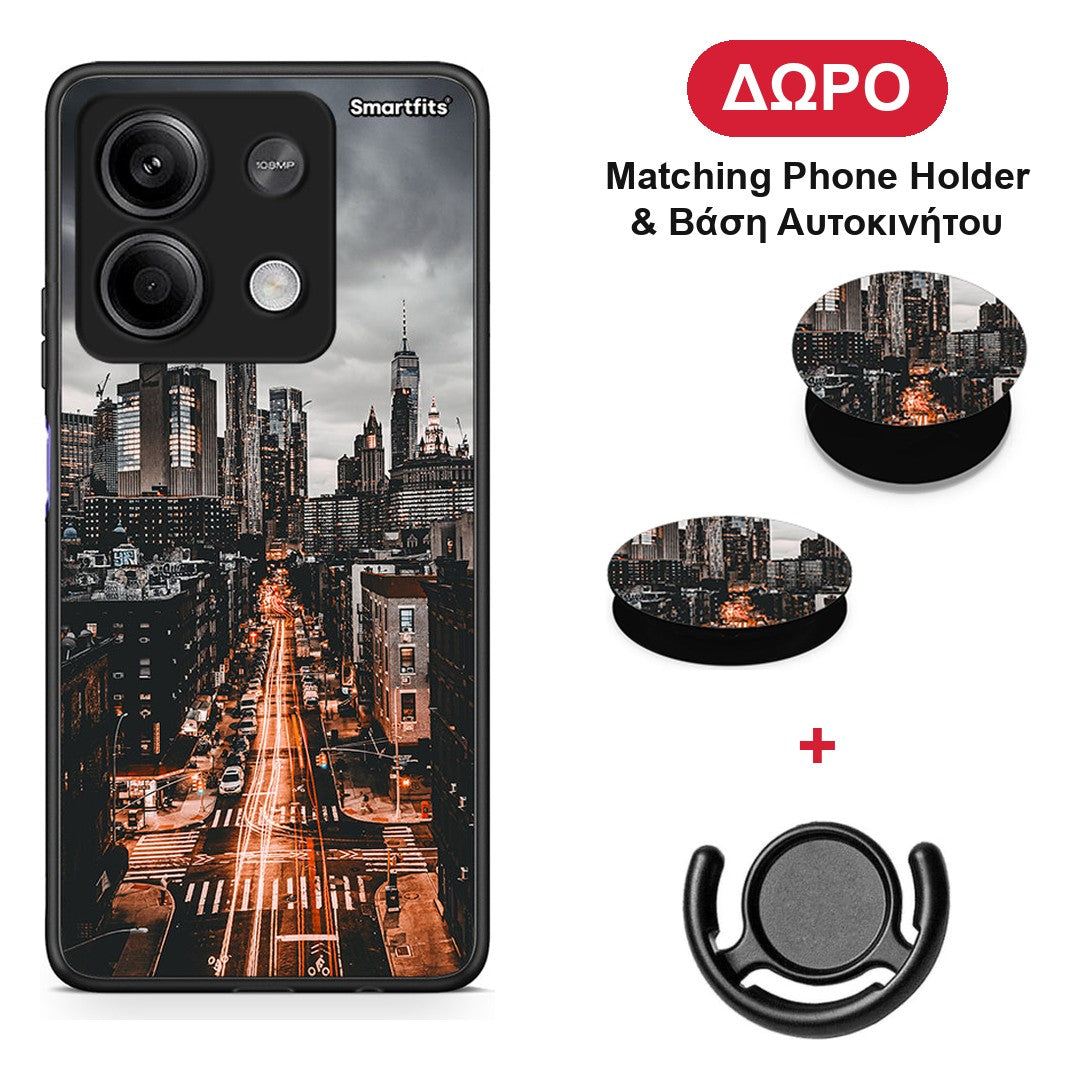City Lights - Xiaomi Redmi Note 13 5G θήκη + Δώρο Phone Holder & Βάση Αυτοκινήτου