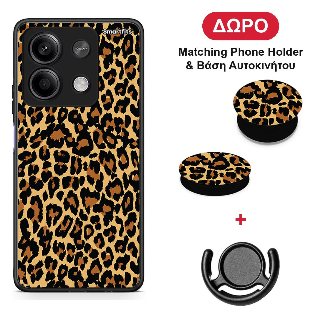 Animal Leopard - Xiaomi Redmi Note 13 5G θήκη + Δώρο Phone Holder & Βάση Αυτοκινήτου