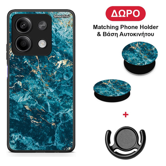 Marble Blue - Xiaomi Redmi Note 13 5G θήκη + Δώρο Phone Holder & Βάση Αυτοκινήτου