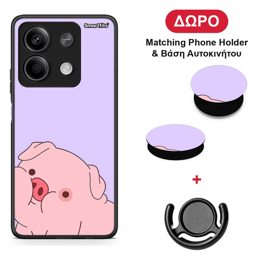 Pig Love 2 - Xiaomi Redmi Note 13 5G θήκη + Δώρο Phone Holder & Βάση Αυτοκινήτου