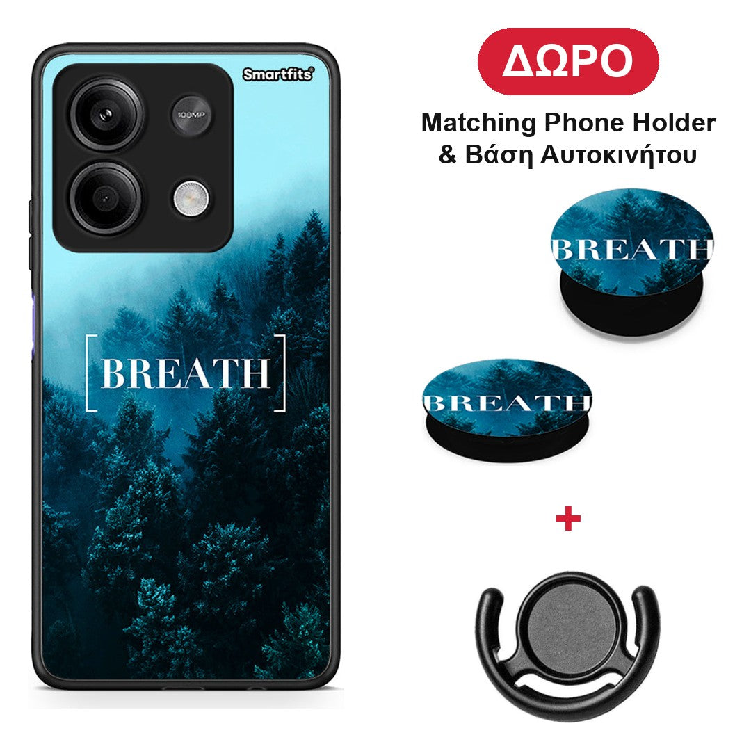 Quote Breath - Xiaomi Redmi Note 13 5G θήκη + Δώρο Phone Holder & Βάση Αυτοκινήτου