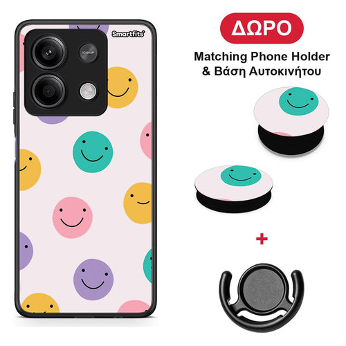 Smiley Faces - Xiaomi Redmi Note 13 5G θήκη + Δώρο Phone Holder & Βάση Αυτοκινήτου