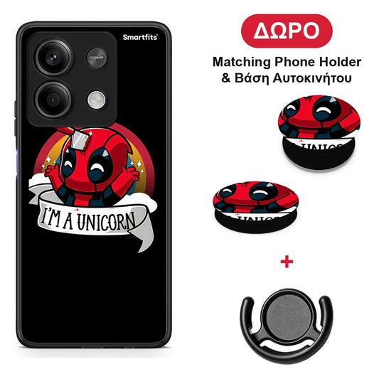 Unicorn Deadpool - Xiaomi Redmi Note 13 5G θήκη + Δώρο Phone Holder & Βάση Αυτοκινήτου