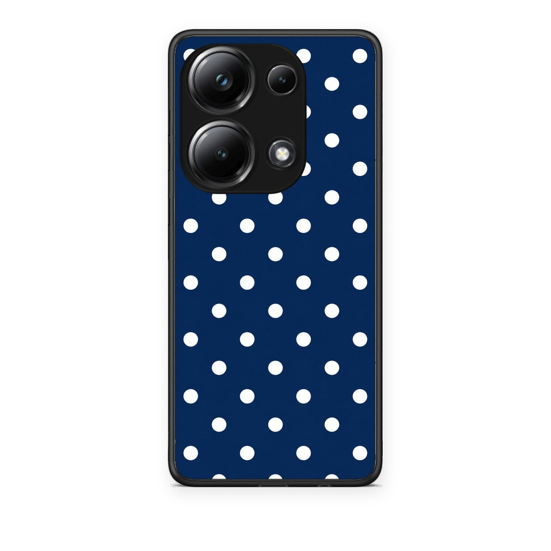Θήκη Xiaomi Redmi Note 13 Pro 4G White Small Polka Dots on Navy από τη Smartfits με σχέδιο στο πίσω μέρος και μαύρο περίβλημα | Xiaomi Redmi Note 13 Pro 4G White Small Polka Dots on Navy case with colorful back and black bezels