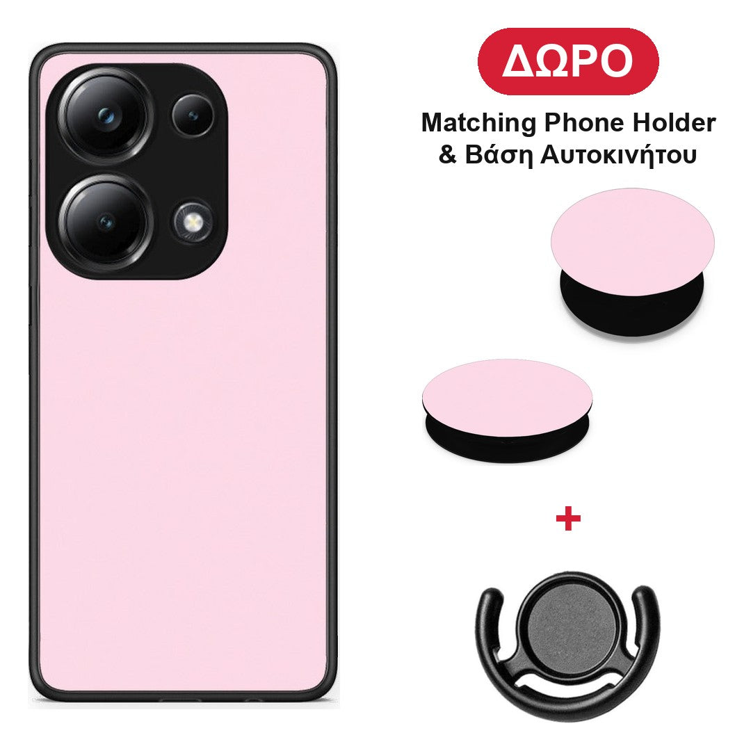 Pale Pink - Xiaomi Redmi Note 13 Pro 4G θήκη + Δώρο Phone Holder & Βάση Αυτοκινήτου