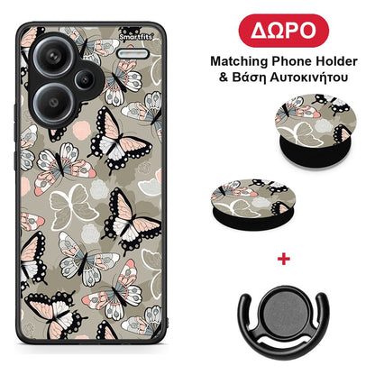 Boho Butterflies - Xiaomi Redmi Note 13 Pro Plus 5G θήκη + Δώρο Phone Holder & Βάση Αυτοκινήτου