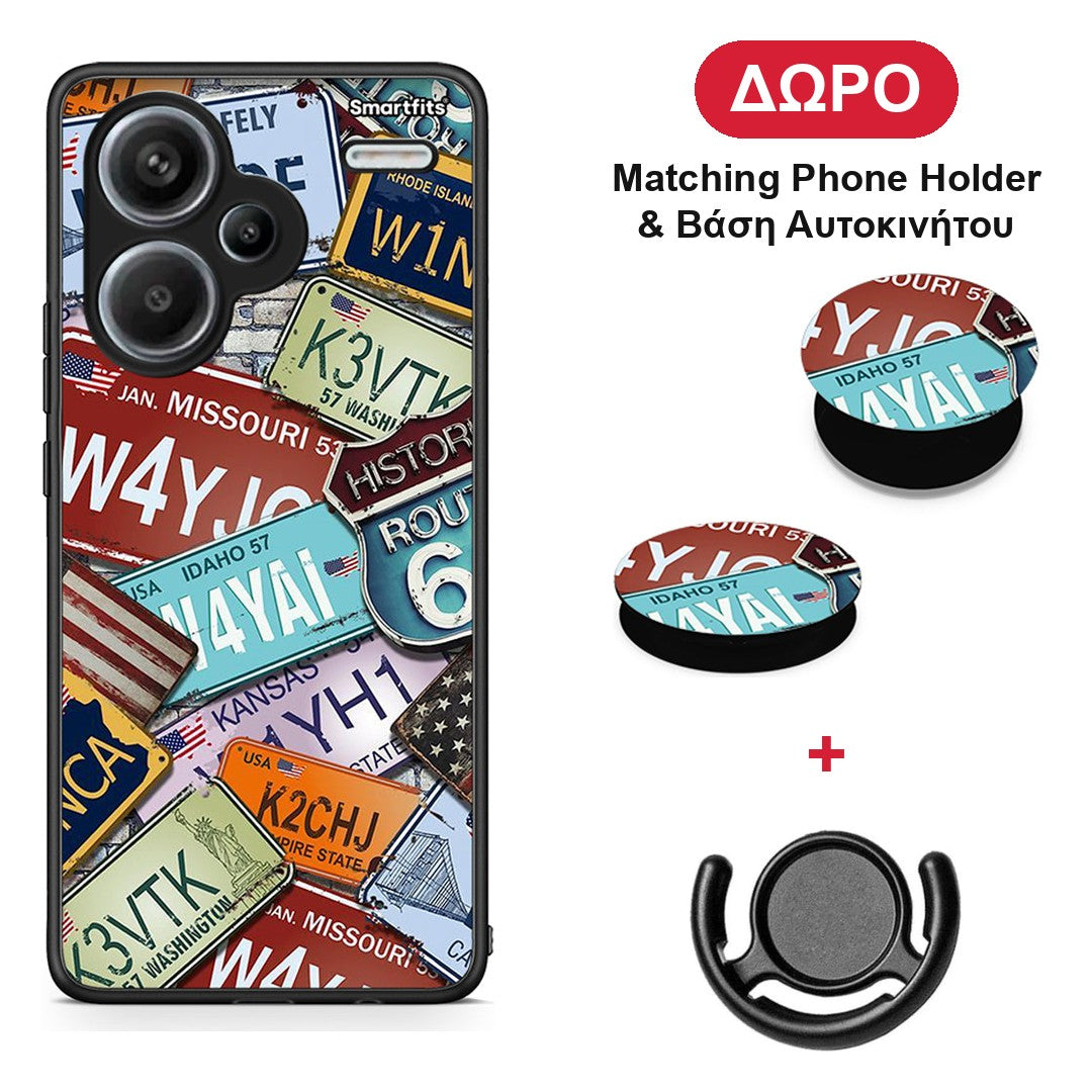Car Plates - Xiaomi Redmi Note 13 Pro Plus 5G θήκη + Δώρο Phone Holder & Βάση Αυτοκινήτου