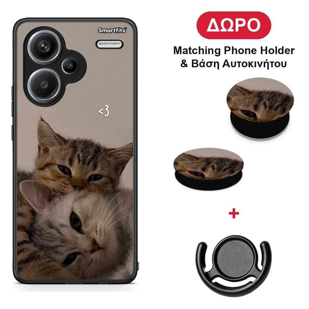 Cats In Love - Xiaomi Redmi Note 13 Pro Plus 5G θήκη + Δώρο Phone Holder & Βάση Αυτοκινήτου