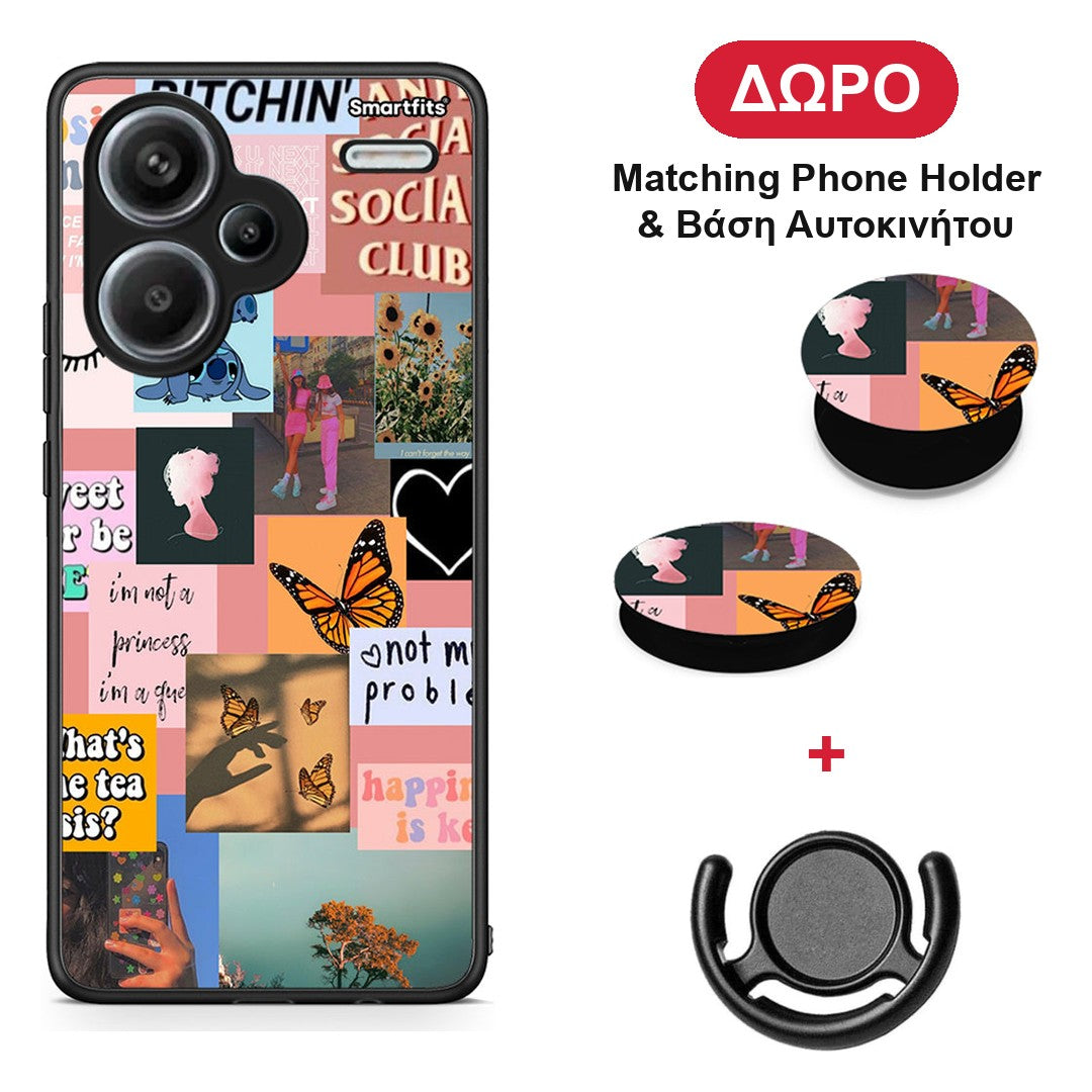 Collage Bitchin - Xiaomi Redmi Note 13 Pro Plus 5G θήκη + Δώρο Phone Holder & Βάση Αυτοκινήτου