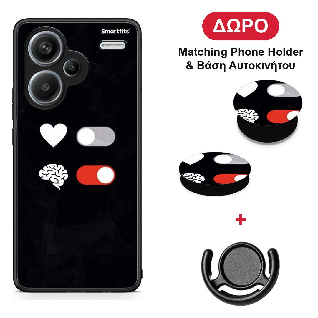 Heart Vs Brain - Xiaomi Redmi Note 13 Pro Plus 5G θήκη + Δώρο Phone Holder & Βάση Αυτοκινήτου