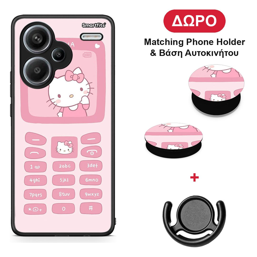 Hello Kitten - Xiaomi Redmi Note 13 Pro Plus 5G θήκη + Δώρο Phone Holder & Βάση Αυτοκινήτου