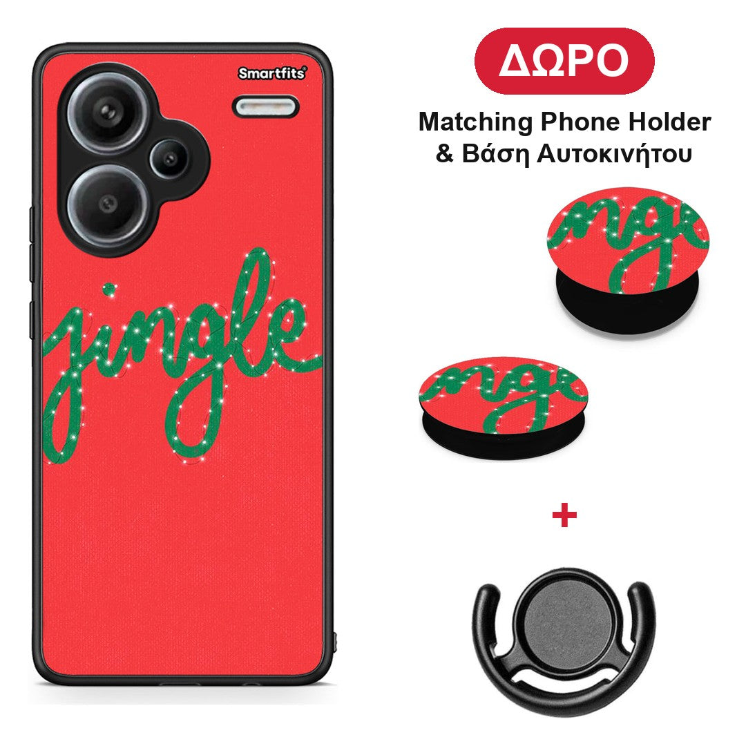 Jingle Xmas - Xiaomi Redmi Note 13 Pro Plus 5G θήκη + Δώρο Phone Holder & Βάση Αυτοκινήτου
