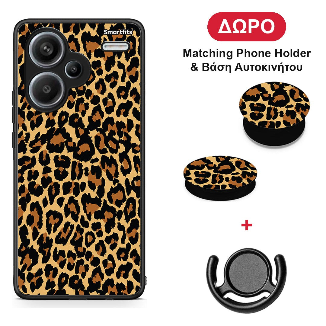 Animal Leopard - Xiaomi Redmi Note 13 Pro Plus 5G θήκη + Δώρο Phone Holder & Βάση Αυτοκινήτου