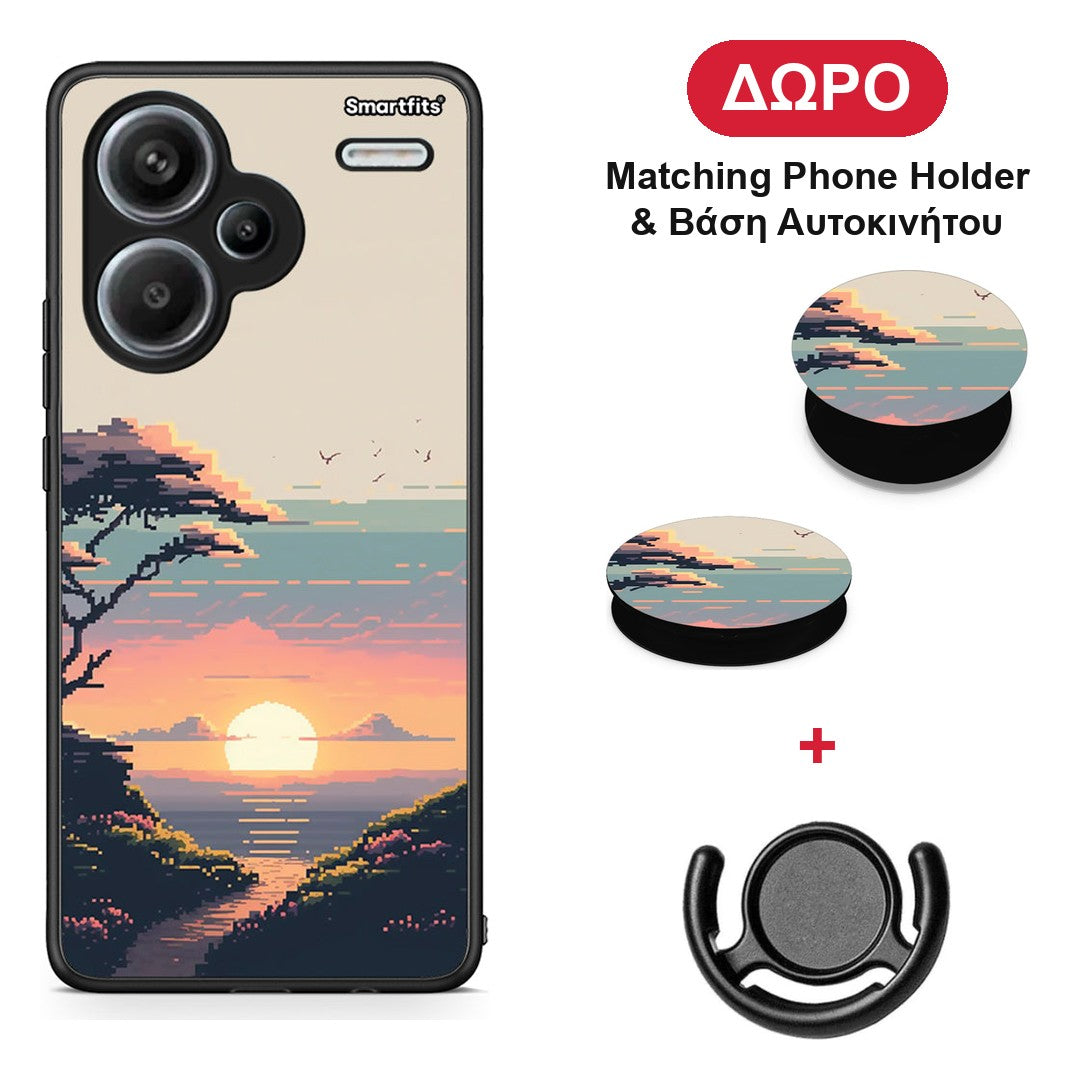 Pixel Sunset - Xiaomi Redmi Note 13 Pro Plus 5G θήκη + Δώρο Phone Holder & Βάση Αυτοκινήτου