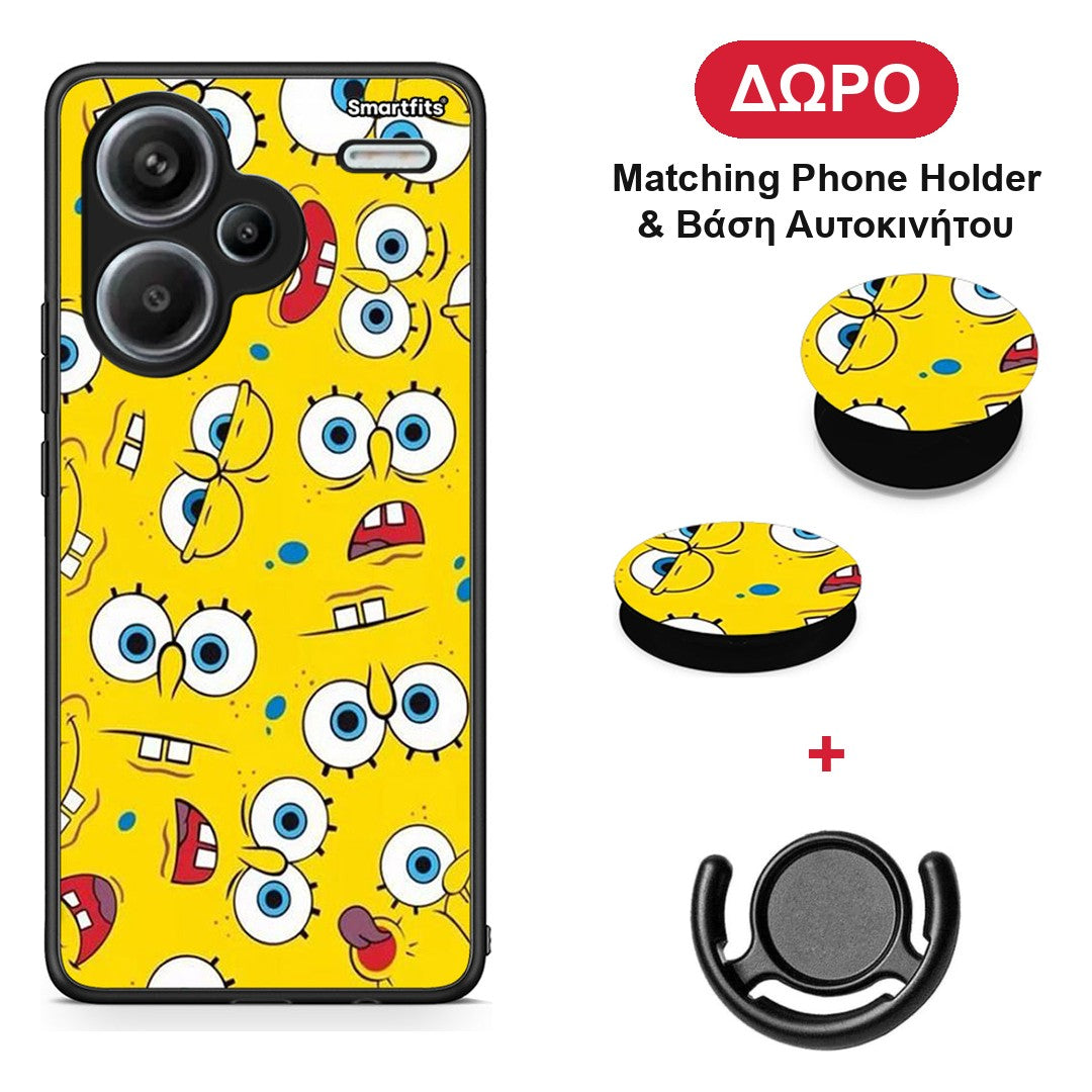 PopArt Sponge - Xiaomi Redmi Note 13 Pro Plus 5G θήκη + Δώρο Phone Holder & Βάση Αυτοκινήτου