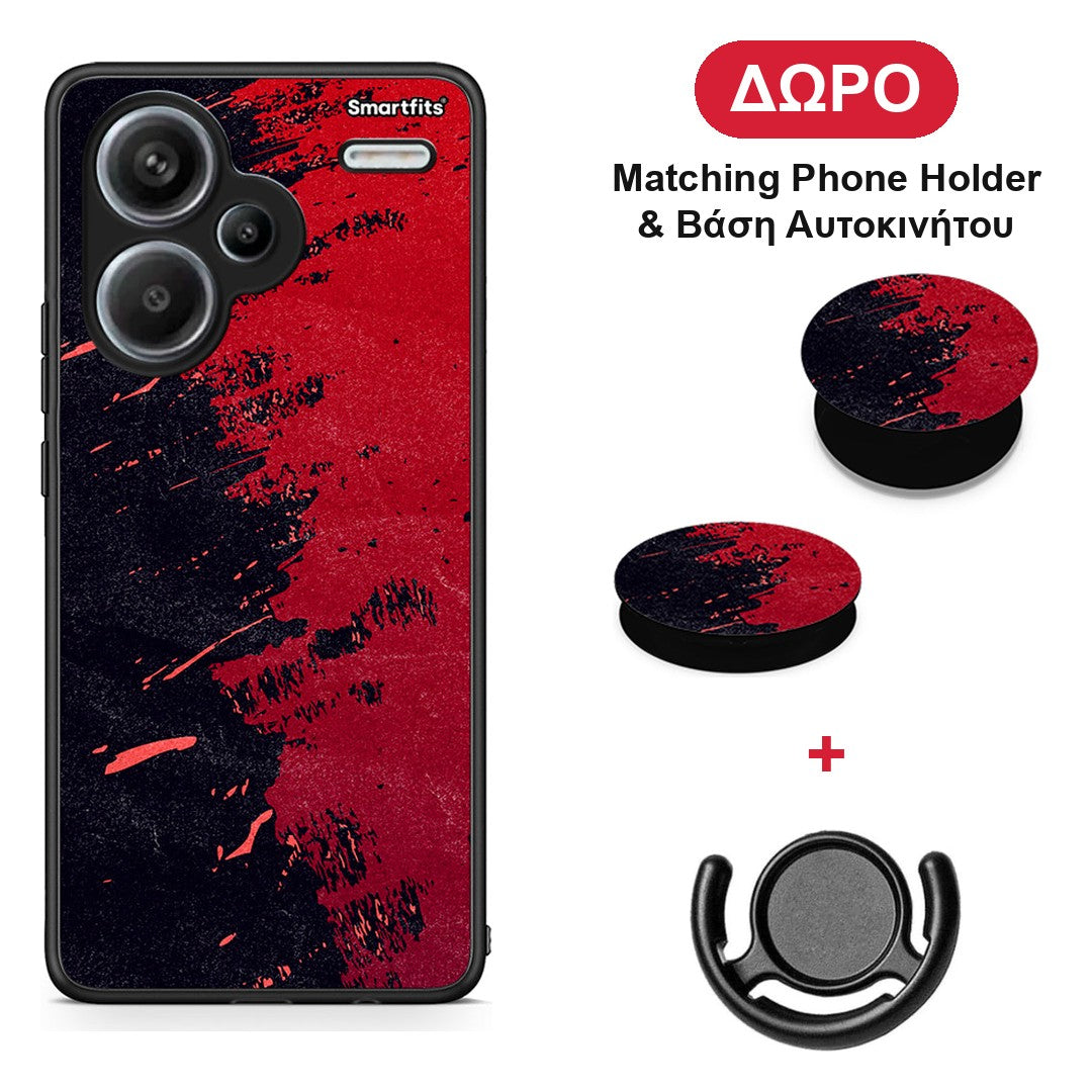 Red Paint - Xiaomi Redmi Note 13 Pro Plus 5G θήκη + Δώρο Phone Holder & Βάση Αυτοκινήτου
