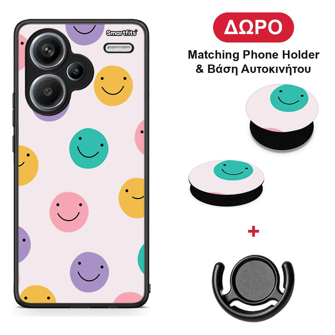 Smiley Faces - Xiaomi Redmi Note 13 Pro Plus 5G θήκη + Δώρο Phone Holder & Βάση Αυτοκινήτου