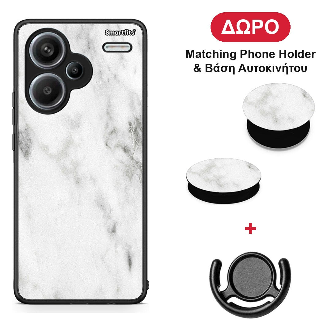 Marble White - Xiaomi Redmi Note 13 Pro Plus 5G θήκη + Δώρο Phone Holder & Βάση Αυτοκινήτου