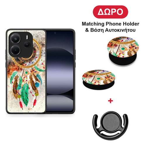 Boho DreamCatcher - Xiaomi Redmi Note 14 4G θήκη + Δώρο Phone Holder & Βάση Αυτοκινήτου