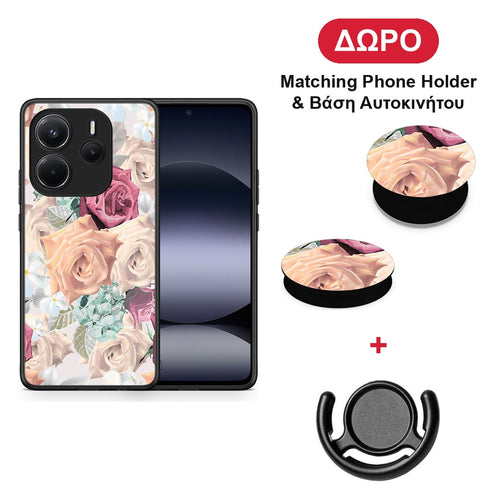 Floral Bouquet - Xiaomi Redmi Note 14 4G θήκη + Δώρο Phone Holder & Βάση Αυτοκινήτου