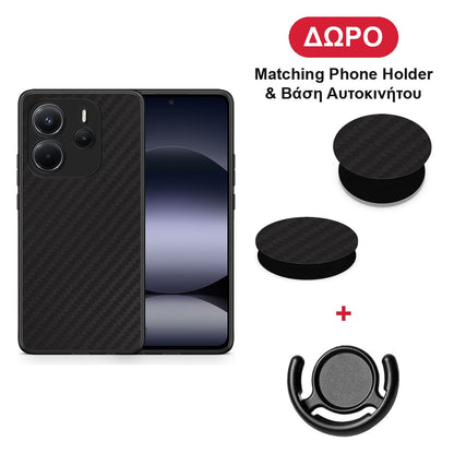 Carbon Black - Xiaomi Redmi Note 14 4G θήκη + Δώρο Phone Holder & Βάση Αυτοκινήτου