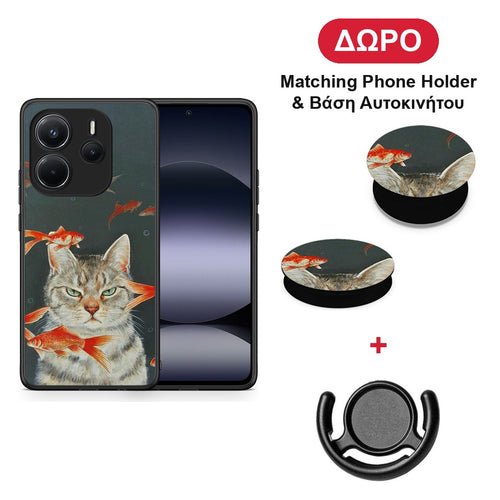 Cat Goldfish - Xiaomi Redmi Note 14 4G θήκη + Δώρο Phone Holder & Βάση Αυτοκινήτου