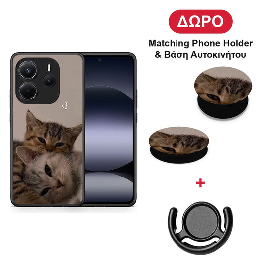 Cats In Love - Xiaomi Redmi Note 14 4G θήκη + Δώρο Phone Holder & Βάση Αυτοκινήτου