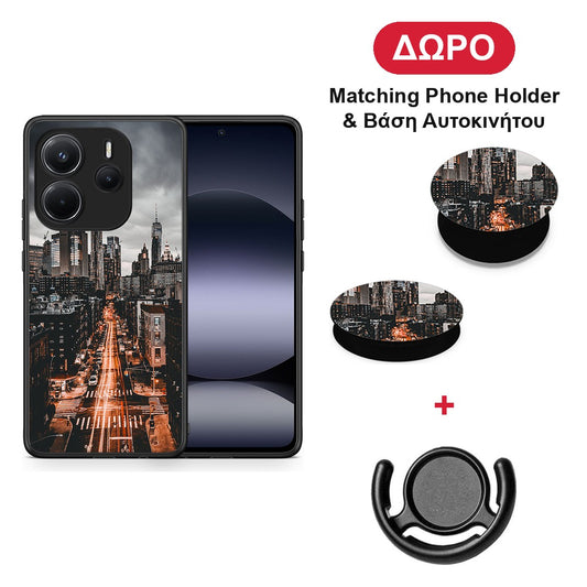 City Lights - Xiaomi Redmi Note 14 4G θήκη + Δώρο Phone Holder & Βάση Αυτοκινήτου