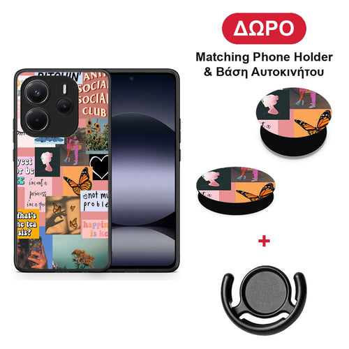 Collage Bitchin - Xiaomi Redmi Note 14 4G θήκη + Δώρο Phone Holder & Βάση Αυτοκινήτου