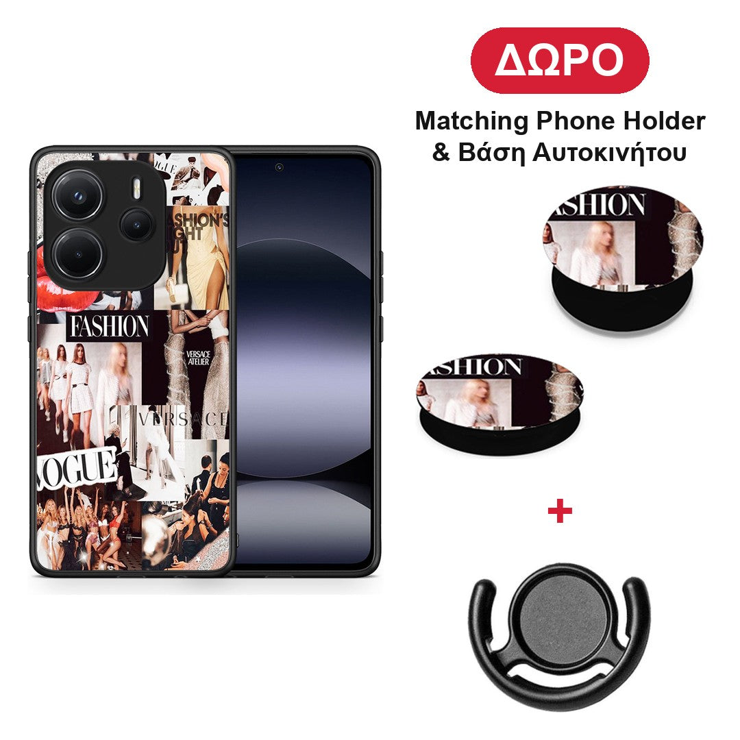 Collage Fashion - Xiaomi Redmi Note 14 4G θήκη + Δώρο Phone Holder & Βάση Αυτοκινήτου