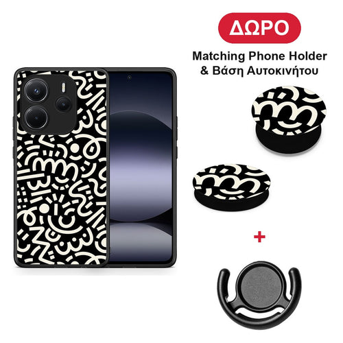 Doodle Art - Xiaomi Redmi Note 14 4G θήκη + Δώρο Phone Holder & Βάση Αυτοκινήτου