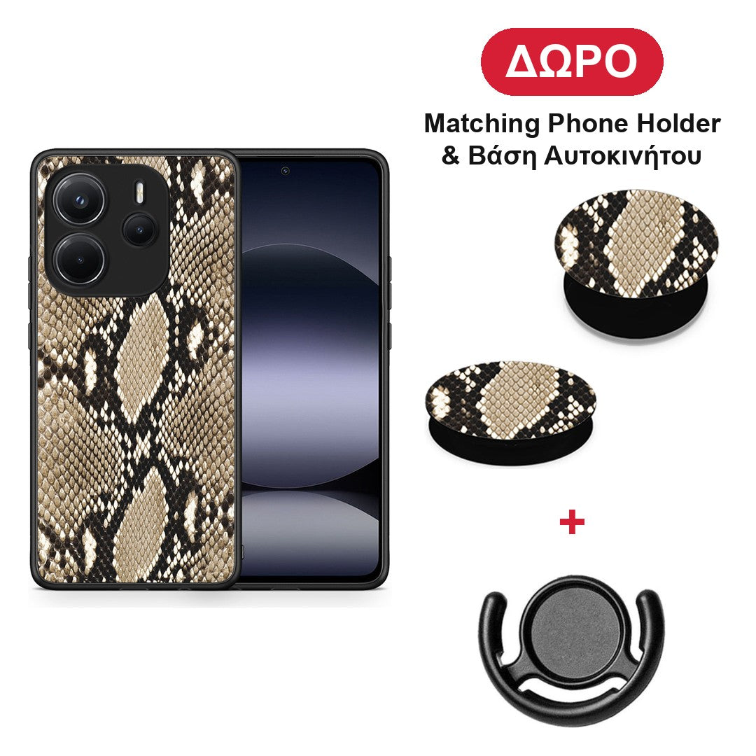 Animal Fashion Snake - Xiaomi Redmi Note 14 4G θήκη + Δώρο Phone Holder & Βάση Αυτοκινήτου